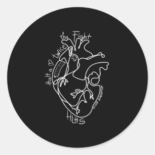 Sticker Rond Un guerrier du coeur Congénitale Maladie congénita