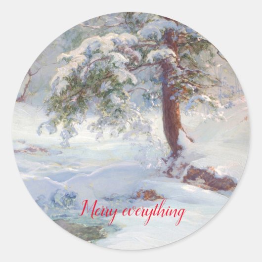 Sticker Rond Un hivernal, Joyeux tout (Devant)