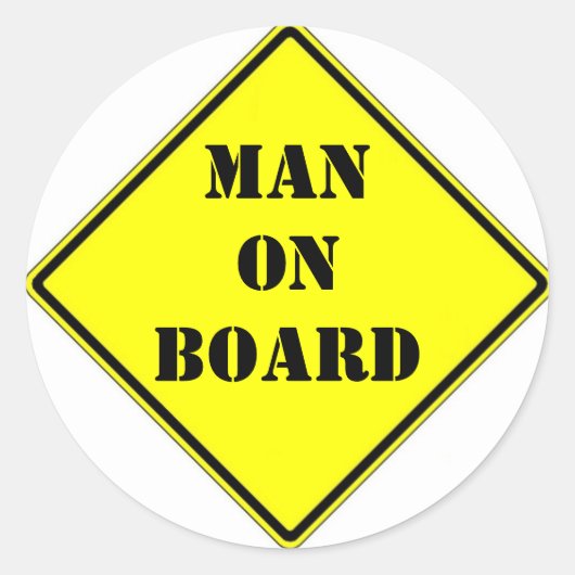 Sticker Rond Un homme à bord (Devant)