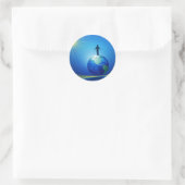 Sticker Rond Un homme sur le globe (Sac)