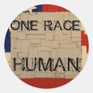 Sticker Rond Un humain de course