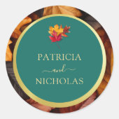 Sticker Rond Un Imaginaire Turquoise et automnal Gold Rustic Re (Devant)