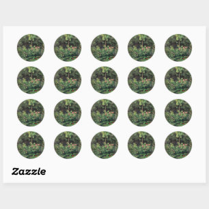 Sticker Rond Un jardin de roses par Camille Pissarro,
