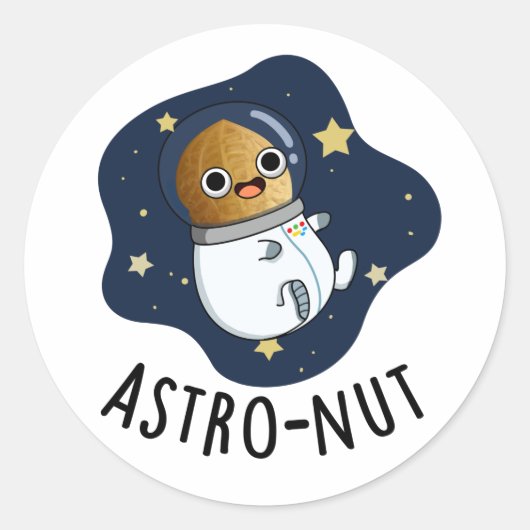 Sticker Rond Un jeu d'astronaute de noix de muscade drôle (Devant)
