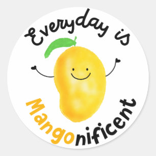 Sticker Rond Un jeu de mangue positif - le quotidien est magnif