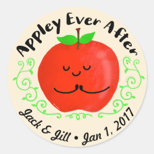 Sticker Rond Un jeu de mots Apple positif - Appley toujours apr