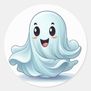 Sticker Rond Un joli fantôme d'Halloween