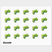 Sticker Rond Un joli lézard caméléon (Feuille)