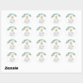 Sticker Rond Un joli petit Baby shower (Feuille)
