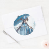Sticker Rond Un Joli Seigneur Chinois (Style Manga Oriental) (Enveloppe)