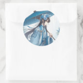 Sticker Rond Un Joli Seigneur Chinois (Style Manga Oriental) (Sac)