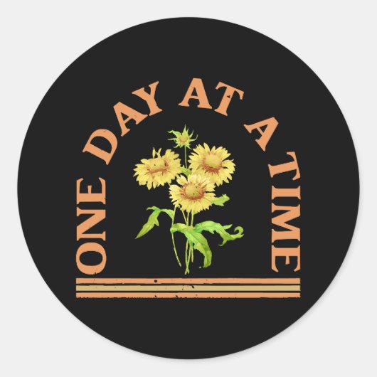 Sticker Rond Un Jour À La Fois (Devant)