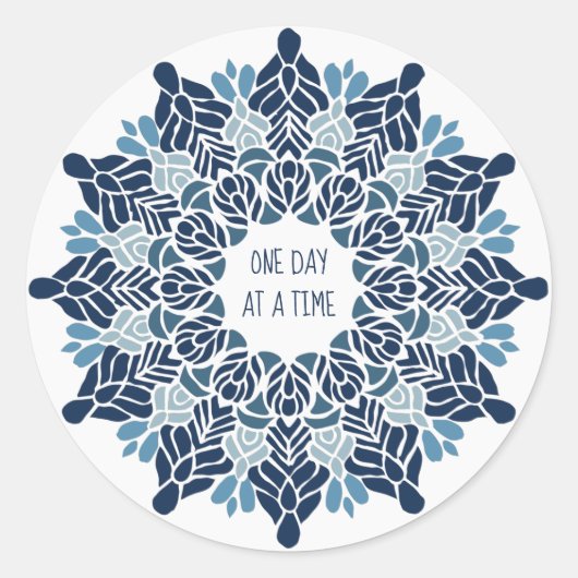 Sticker Rond Un jour à la fois (Devant)