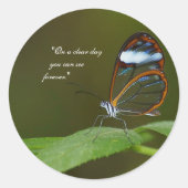 Sticker Rond "Un jour clair" Conception de papillon en verre (Devant)