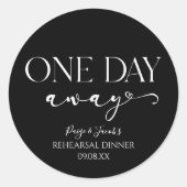Sticker Rond Un Jour De Dîner De Répétition De Mariages Minimal (Devant)