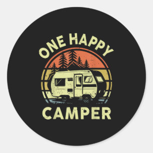 Sticker Rond Un Joyeux Camper Maman Papa Funny Rv Camping Toddl