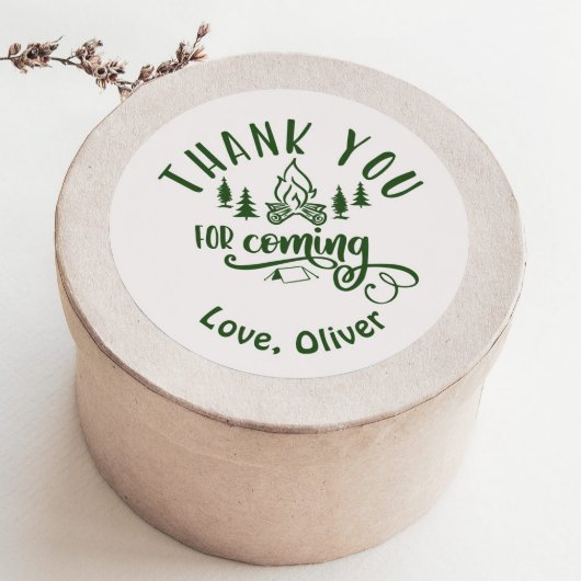 Sticker Rond Un joyeux Camper Merci d'anniversaire