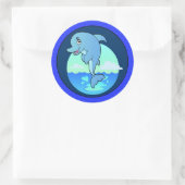Sticker Rond Un joyeux dauphin (Sac)