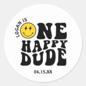 Sticker Rond Un joyeux garçon de la première fête d'anniversair (Devant)