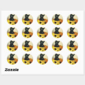 Sticker Rond Un joyeux Haloween Kitten (Feuille)