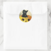 Sticker Rond Un joyeux Haloween Kitten (Sac)