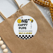 Sticker Rond Un joyeux Mec Jaune sourire premier garçon 1er ann