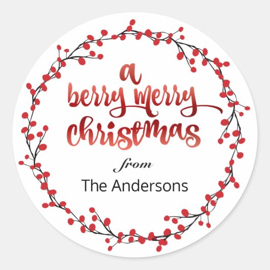 Sticker Rond Un joyeux Noël Berry (Devant)
