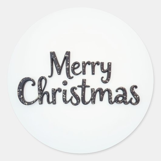 Sticker Rond un joyeux Noël enneigé (Devant)