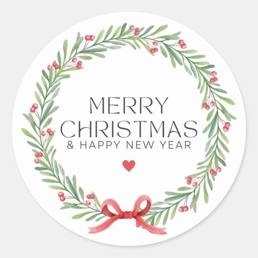 Sticker Rond Un joyeux Noël et une bonne année (Devant)