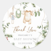 Sticker Rond Un joyeux petit | Baby shower d'hiver Boho Boy (Devant)