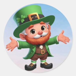 Sticker Rond Un joyeux petit leprechaun le jour de la Saint Pat
