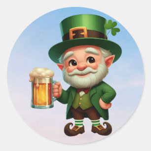 Sticker Rond Un joyeux petit leprechaun le jour de la Saint Pat