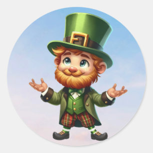 Sticker Rond Un joyeux petit leprechaun le jour de la Saint Pat
