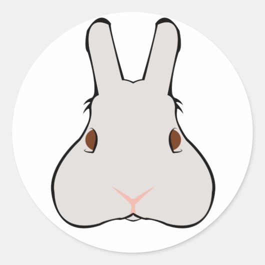 Sticker Rond Un lapin (Devant)