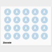 Sticker Rond Un lapin est un bleu En vichy anniversaire (Feuille)