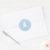 Sticker Rond Un lapin est un bleu En vichy anniversaire (Enveloppe)