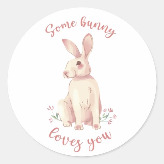 Sticker Rond Un Lapin T'Aime (Devant)