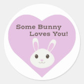 Sticker Rond Un Lapin T'Aime (Devant)