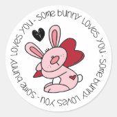 Sticker Rond Un Lapin T'Aime (Devant)