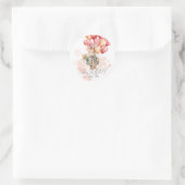 Sticker Rond Un Lapin Vous Aime Valentines Fille Coeur Rouge (Sac)