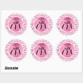 Sticker Rond Un léopard rose sauvage 1er anniversaire (Feuille)
