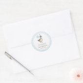 Sticker Rond Un Lucky Bébé Bleu Bleu Bleu 1er anniversaire (Enveloppe)