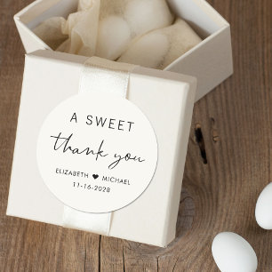 Sticker Rond Un mariage à la crème douce de remerciement