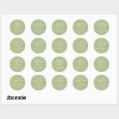 Sticker Rond Un Mariage d'Eucalyptus vert or Merci doux (Feuille)