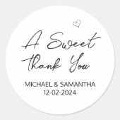 Sticker Rond Un mariage doux en Merci (Devant)