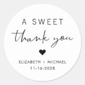 Sticker Rond Un mariage doux en Merci (Devant)