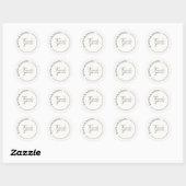 Sticker Rond Un mariage élégant en Merci simple Faveur (Feuille)