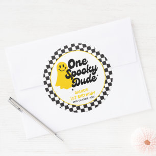 Sticker Rond Un Mec Éffrayant Halloween Super Premier anniversa