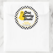 Sticker Rond Un Mec Éffrayant Halloween Super Premier anniversa (Sac)