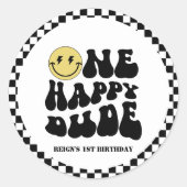 Sticker Rond Un mec heureux | Boys Rad Kids 1er anniversaire (Devant)